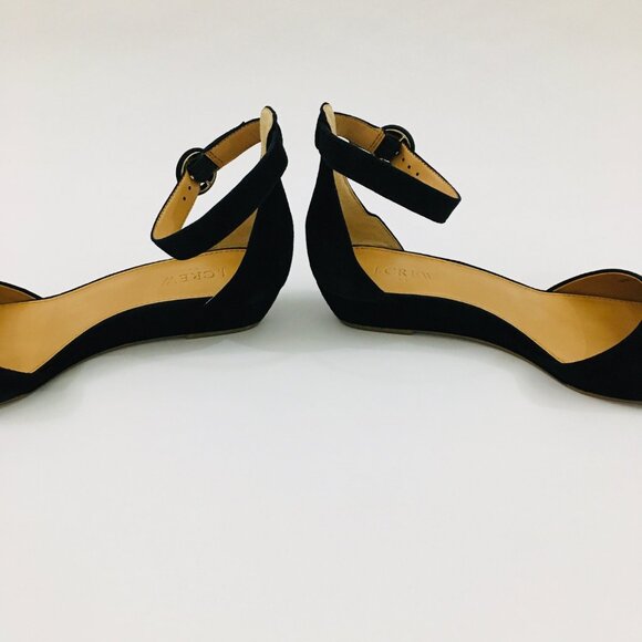 NEW! J. Crew Black Suede Kitten Demi-Wedge Sandals - 9.5 - Picture 7 of 9